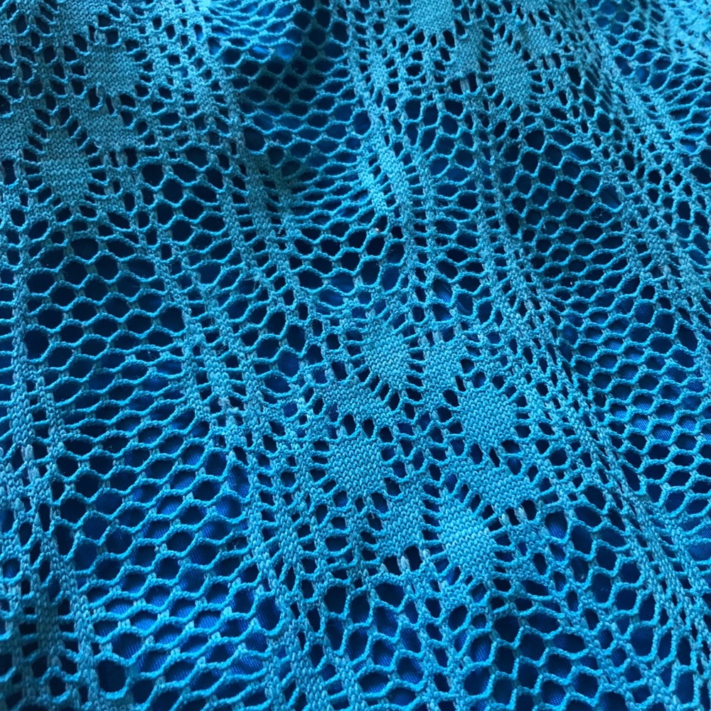 Blue Crochet One-Piece Swimsuit - Picture 3 of 3